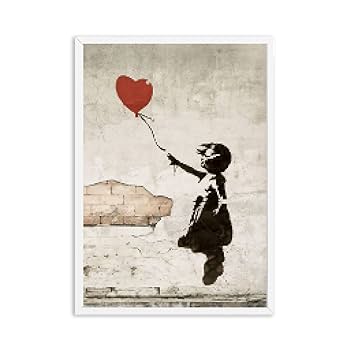 ストーン　アートパネル　バンクシー　風船と少女　壁掛け　パネル　アート　絵　絵画 Amazon.co.jp: 7 CANVAS Banksy バンクシー 風船と少女 ポスター