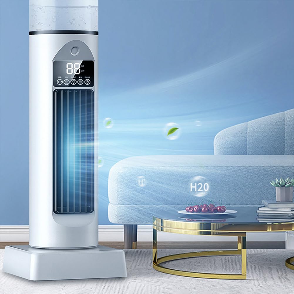 Ventilatore a torre portatile senza pale, con funzione spray, silenzioso, con telecomando, portatile, per camera da letto, 37 x 12,5 x 12,5 cm
