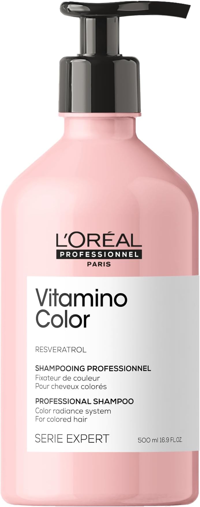 L'Oreal Professional Vitamin Color Shampoo 16.9 fl oz (500 ml), Color Care, Glossy, Supple, Light Finish