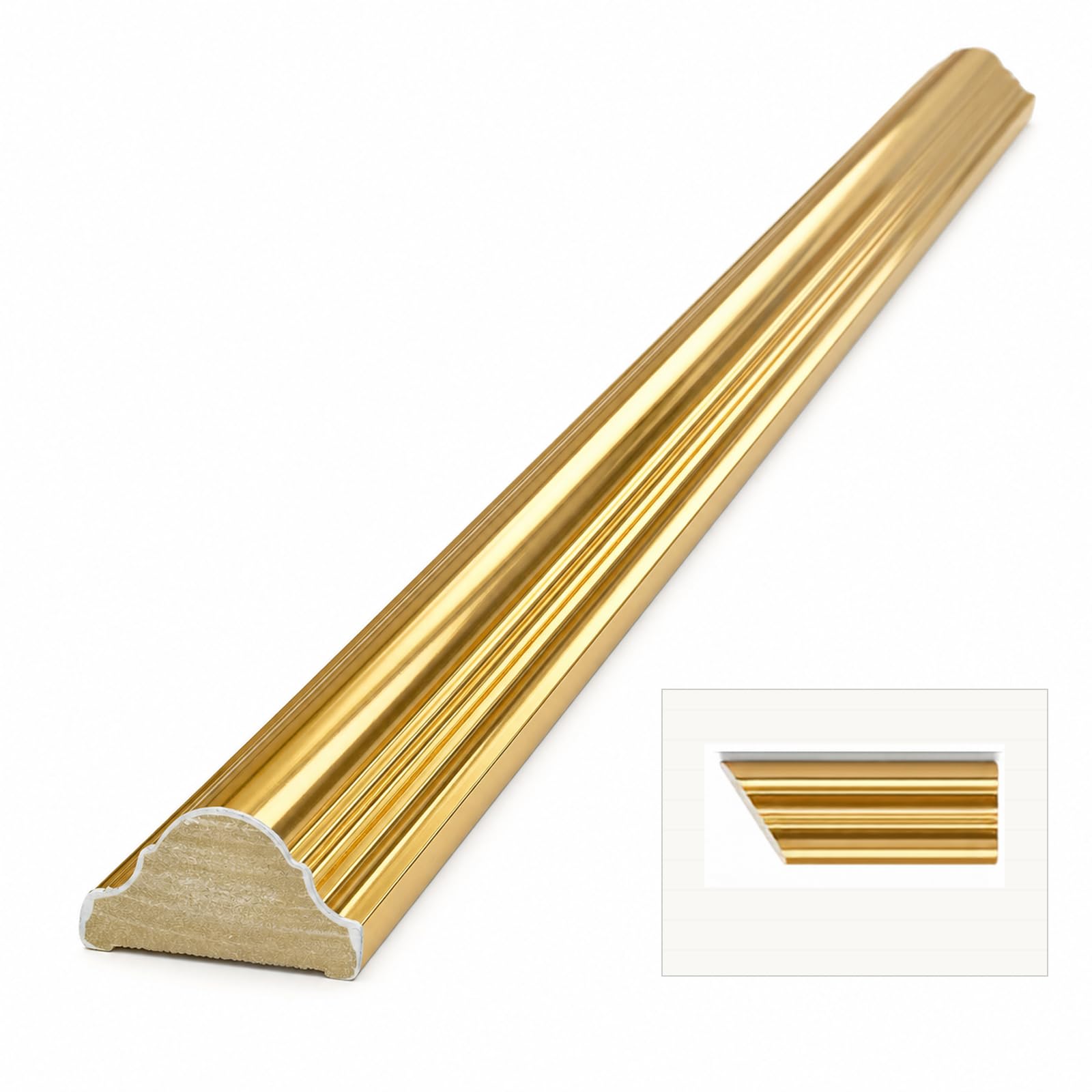 DECOVISION Wall Moulding 4Pcs - Gold Paintable, 4cm x 240cm, Left Mitre