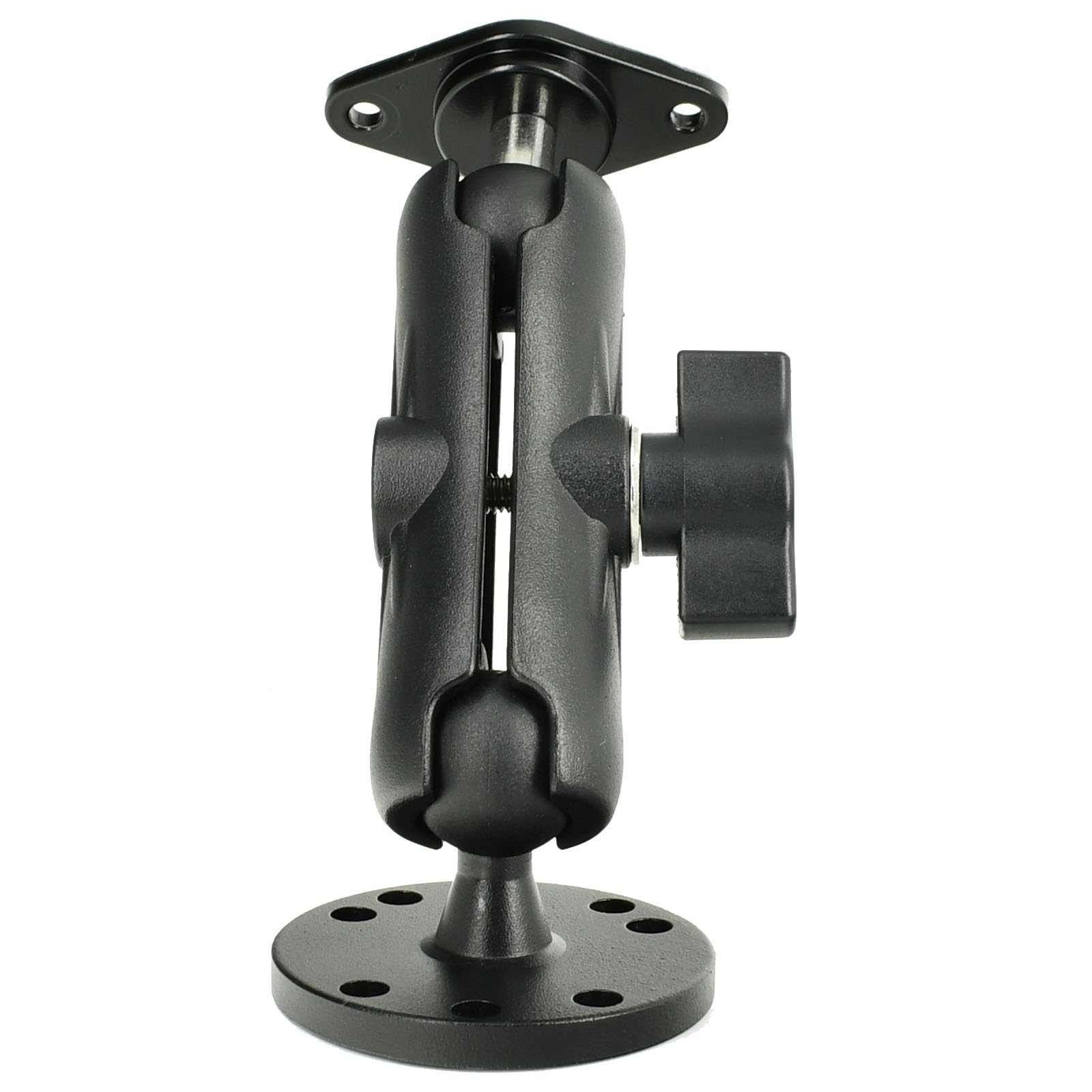 VAUBORTTI Soporte de aluminio con base de bola de diamante y placa redonda estándar de la industria, patrón de agujero AMPS de 1 pulgada, soporte de bola compatible con RAM tamaño B