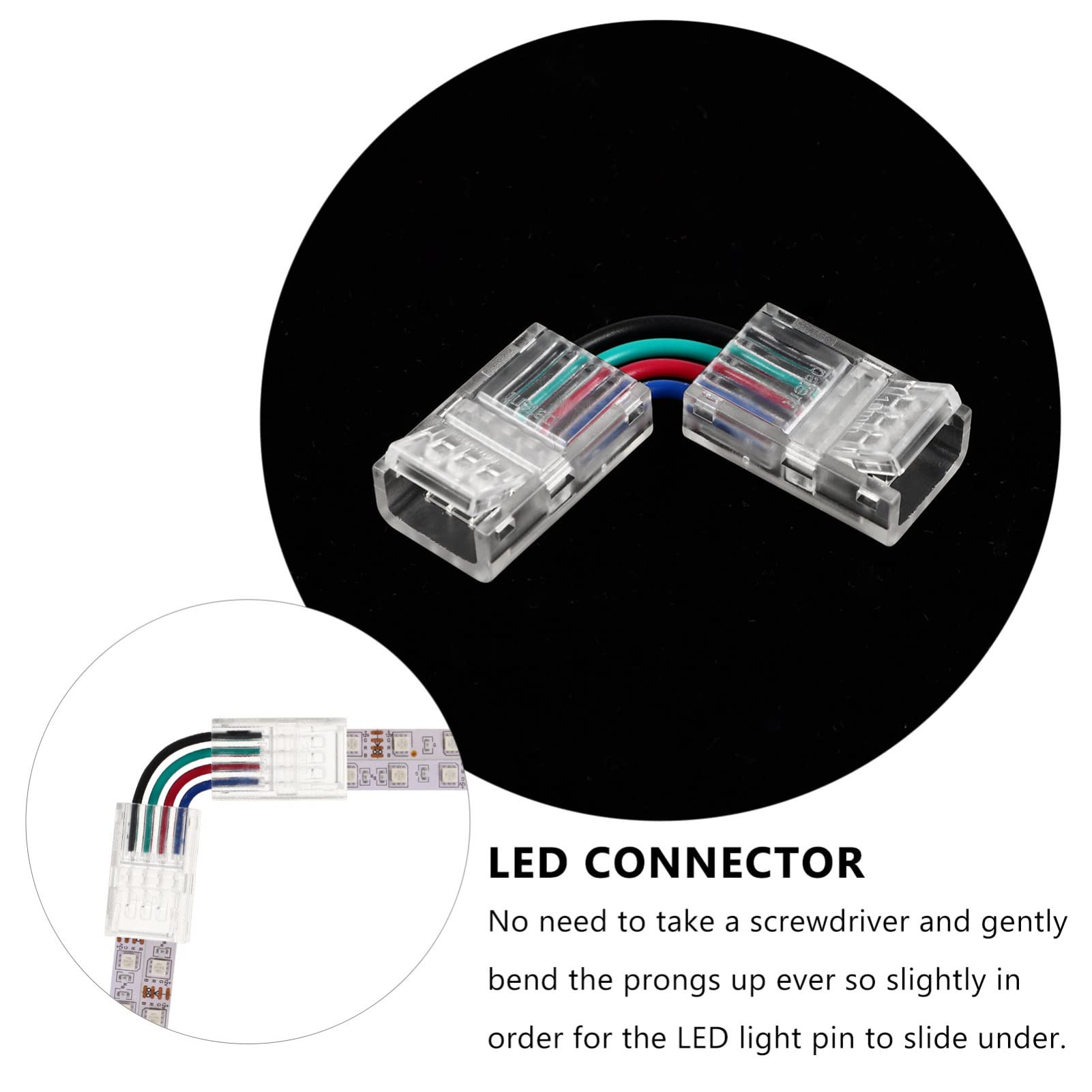 PRETYZOOM 30stücke Polige -lichtstreifen-adapterverbinder Für Rgb - Solderless Förmige Eckenverbindung Für Einfache Installation Und Erweiterung