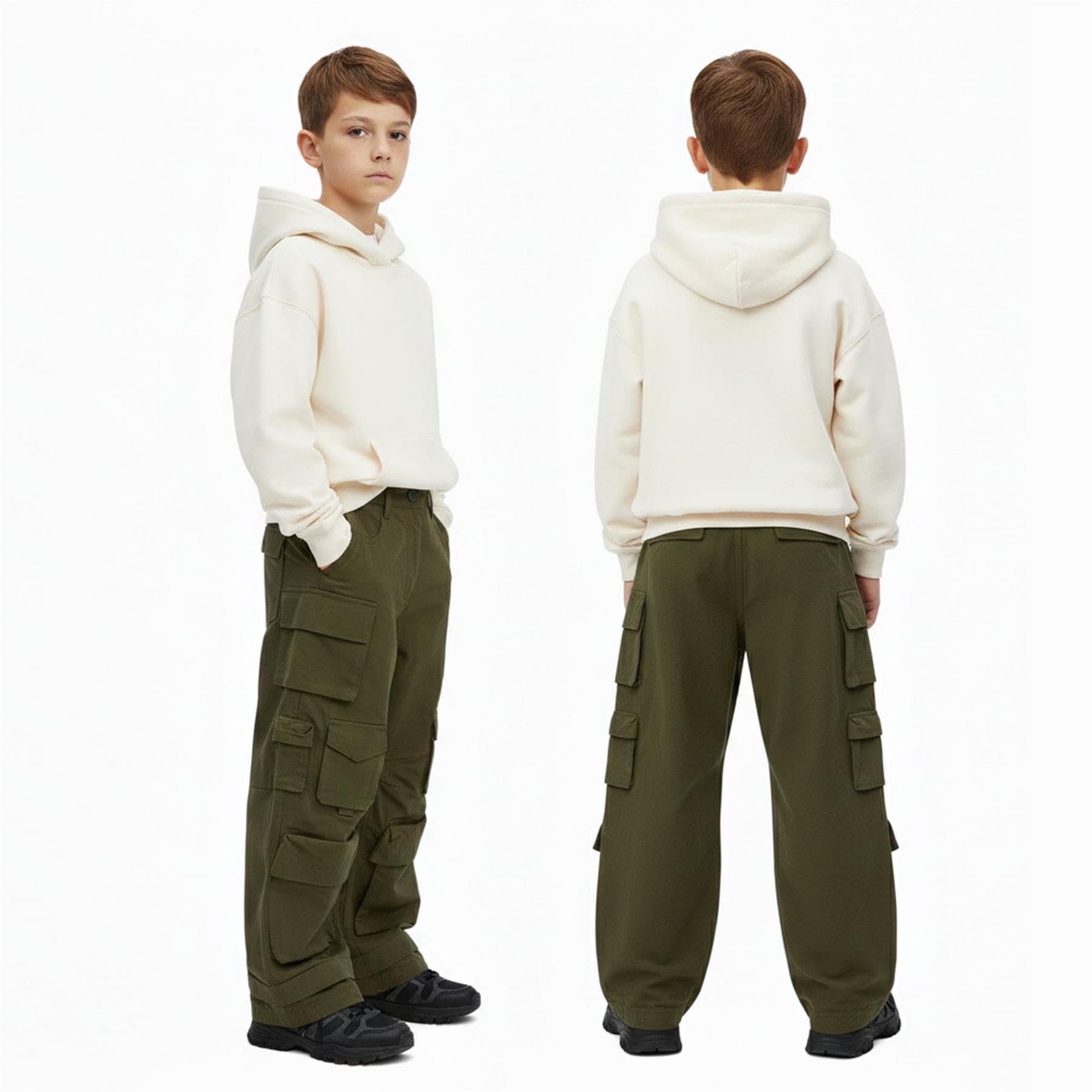 A2Z 4 Kids Cargohose für Jungen und Mädchen, mehrere Taschen, Utility-Combat-Hose mit verstellbarem Saum, strapazierfähige Outdoor-Hose für Wandern, Abenteuer, Schule, Alltag, für Kinder im Alter von