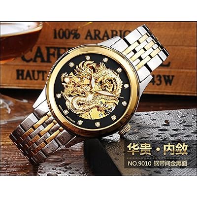 CARLIEN Men Watches Luxury Brand Hollow Automatic Mechanical Luminous Gold Watches