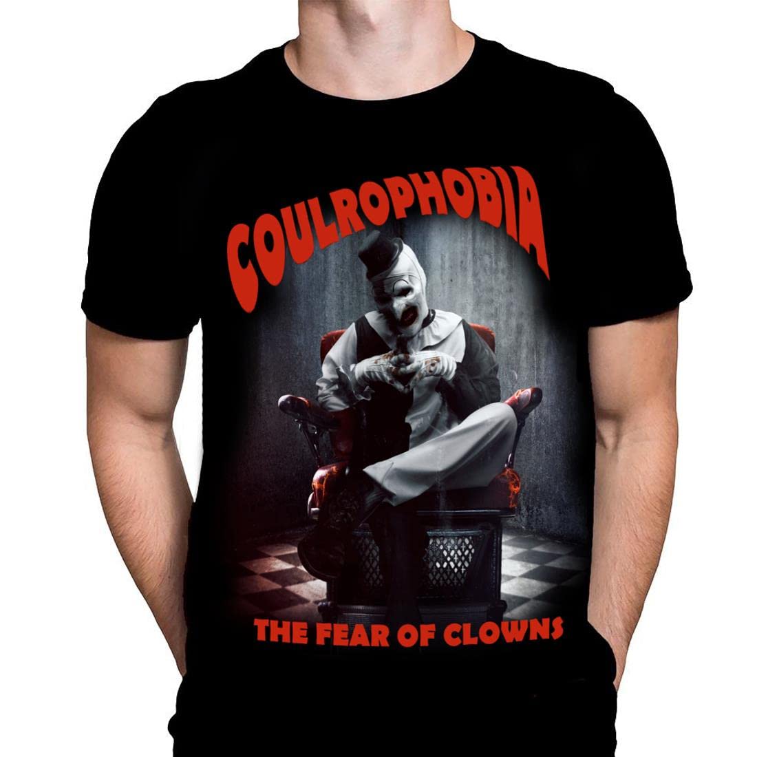 The Fear of Clowns Tshirt Halloween Gothic Horror Print, Black Graphic T-Shirt, Movie Poster Tee