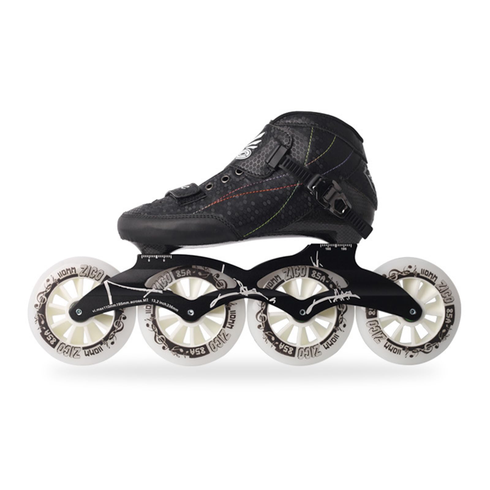 Patines En Línea De Velocidad Carbono 110 mm Unisex 4-Wheel Black