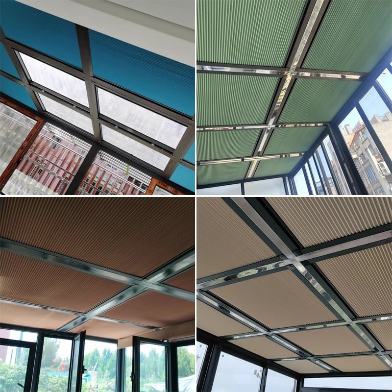 Stores pour Puits Lumière, Protection UV Contre Les UV avec Tige Traction, Cloison Alvéolaire Étanche pour Portes Et Fenêtres(80x80cm)
