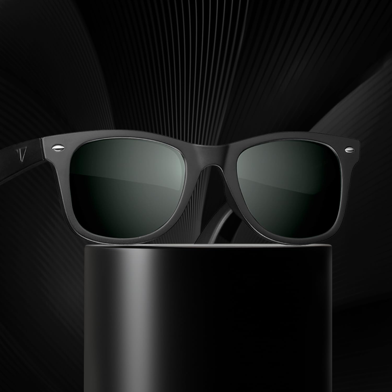 VINCENT CHASE EYEWEAR By Lenskart | Full Rim Square Branded Latest and Stylish Sunglasses | Polarized and 100% UV Protected | Men & Women | Large | VC 5147/P Black Frame/Green Lens - Pack of 1 - Image 6 thumbnail