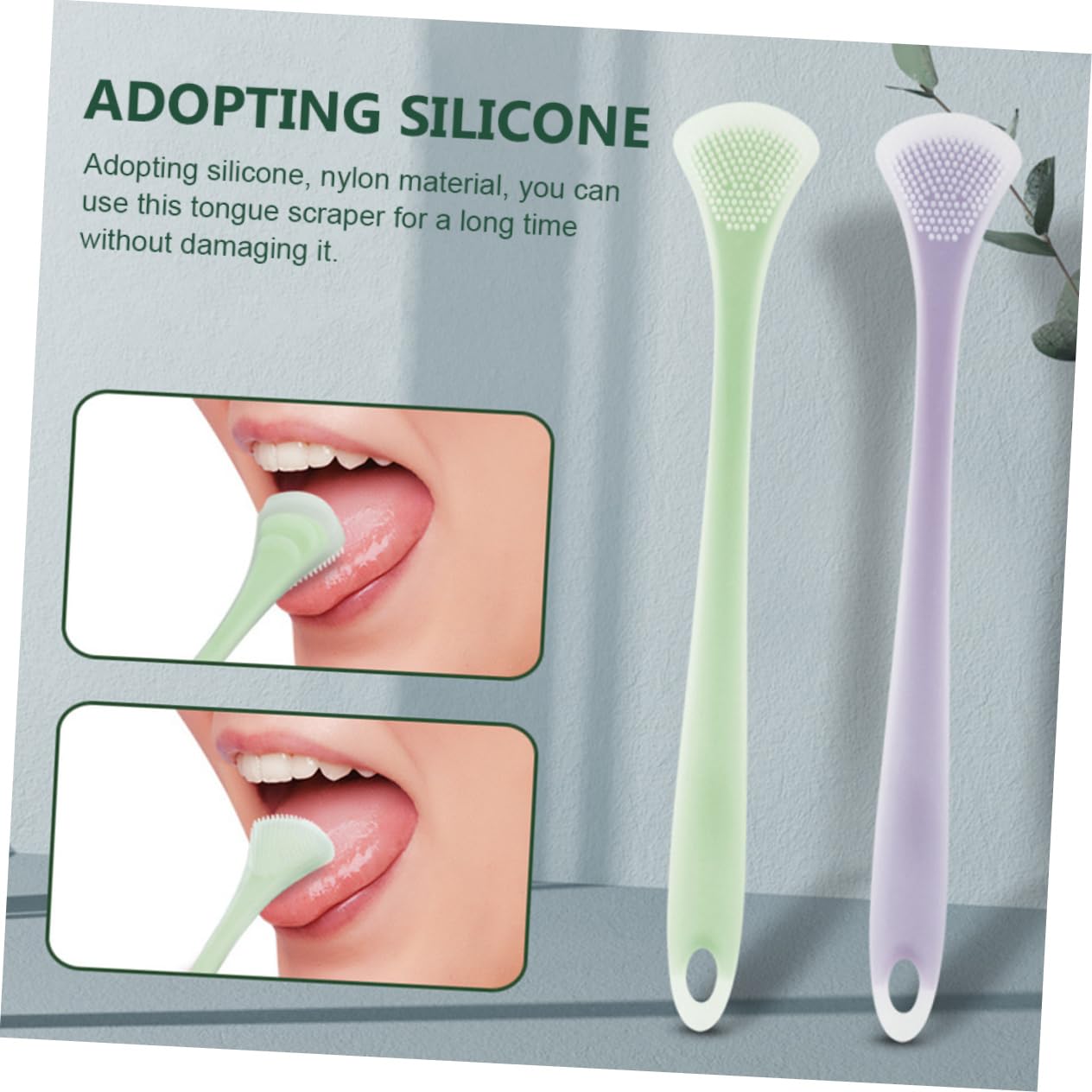 WOFASHPURET 2pcs Tongue Cleaners for Adults Breath Freshening Tongue Scrapers Brush