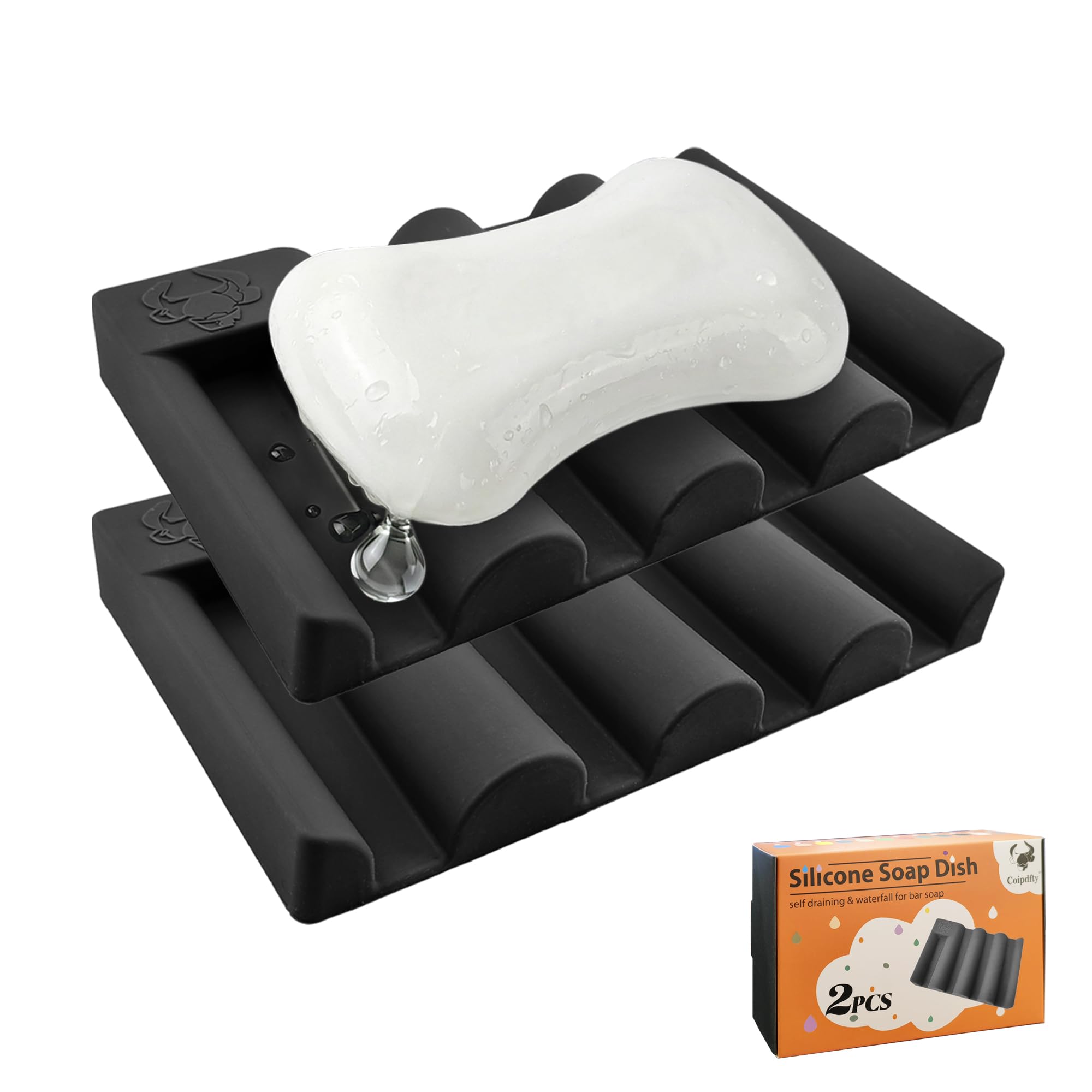Silicone Soap Dish Self Draining Soap Holder Perfect for Shower Bathroom Sink Kitchen Sink Travel Non-Slip Bar Soap