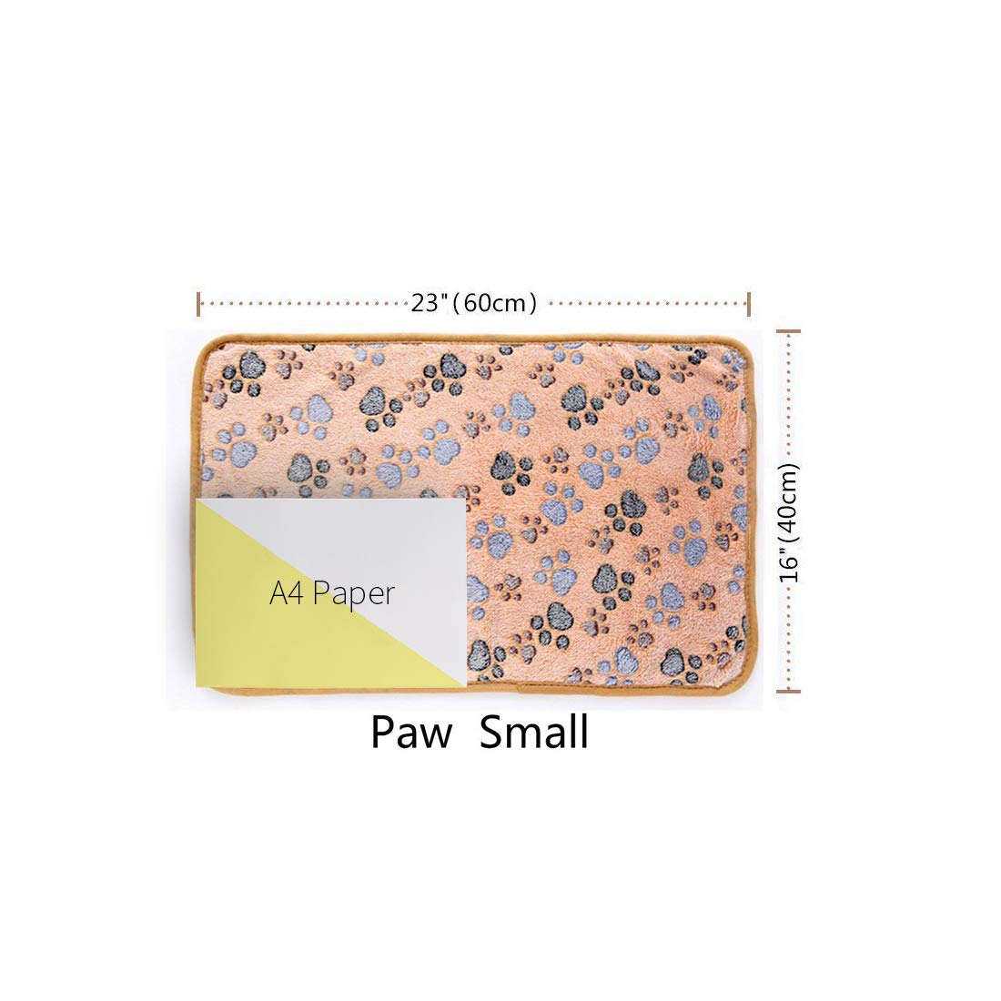 Luciphia Coperta per Cane Gatto Lavabile Soffice Flanella Zampa 60x40cm