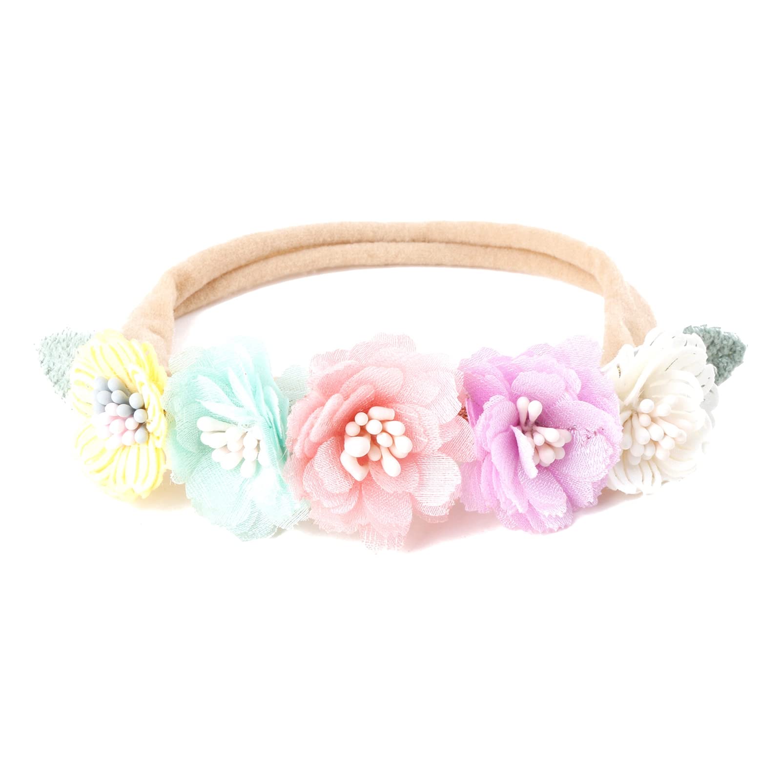 Baby Girl cloth Headbands Floral Infant Flower Elastic Hair Band Bows Wraps for Newborn Toddler Hair Accessorie Headband (Style 9, One Size)