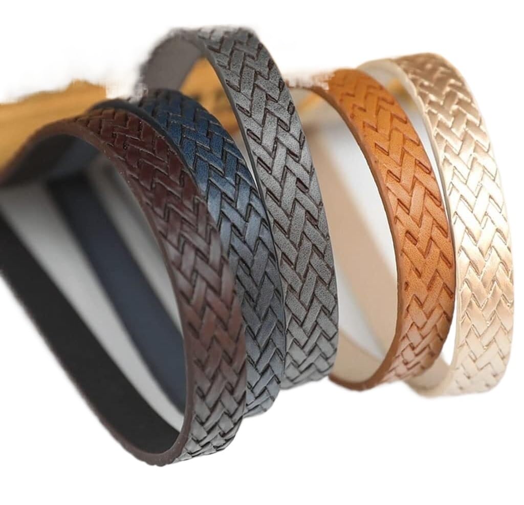 Skórzany sznurek 1 szt. 120x10mm 7 kolorów splotu PU skórzany liny do bransoletki tworzenia biżuterii DIY | Gold