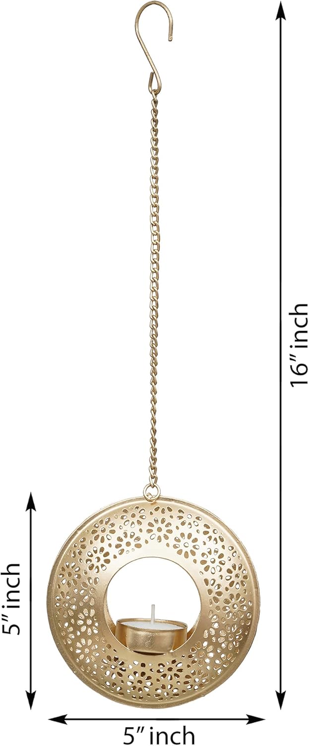 Webelkart® Premium Ring Shape chandrika mala Hanging Tealight Candle Holder for Home, Diwali and Christmas Decorations| Christmas Candle Holder