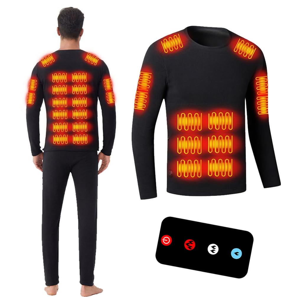 Maglietta Termica Elettrica, Pantaloni Lunghi Riscaldati USB con Controllo Remoto per Uomo E Donna, Caccia E Ciclismo