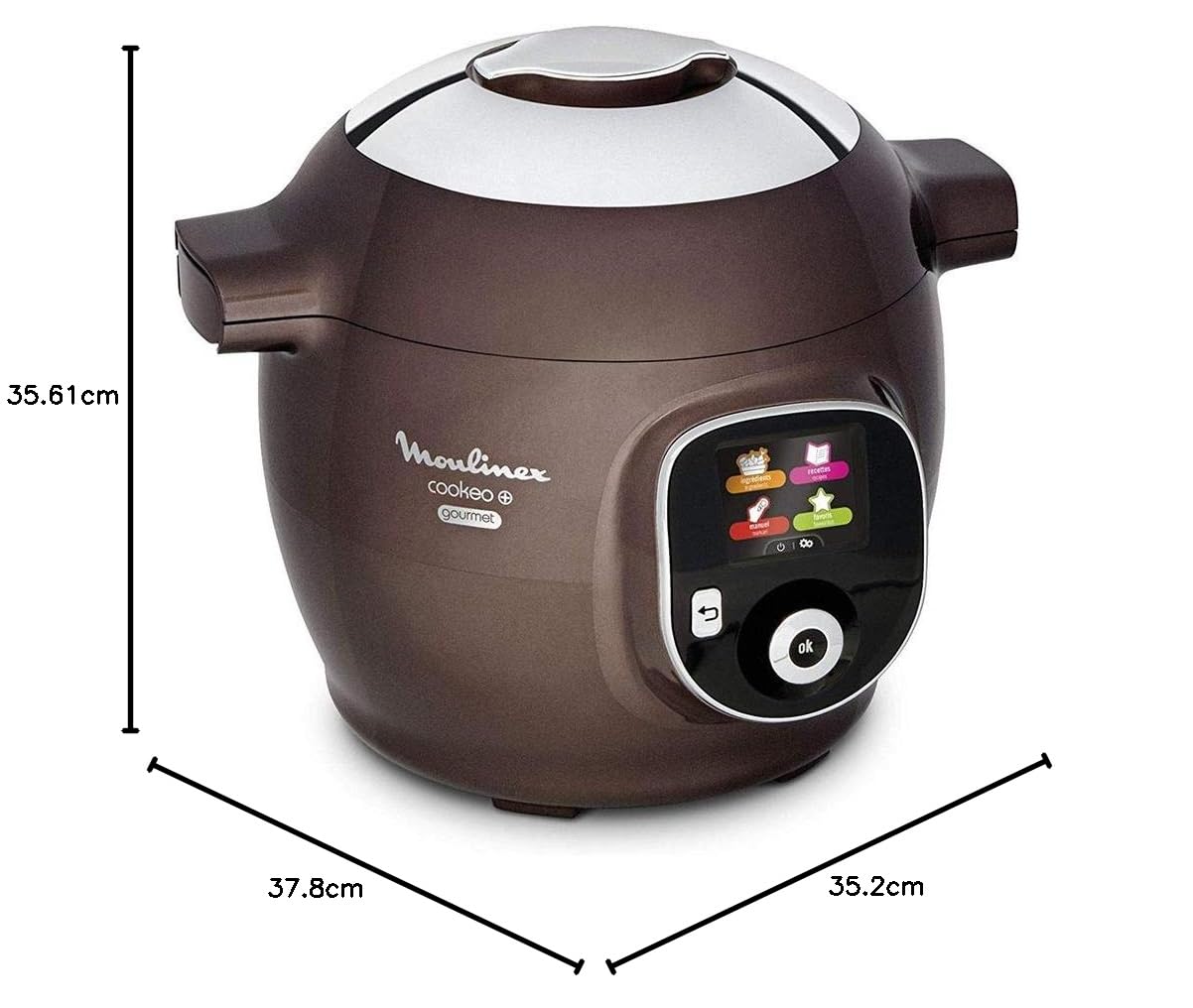 Moulinex Multicuiseur Intelligent Cookeo + Gourmet 6L 6 Modes de Cuisson 150 Recettes Préprogrammées Jusqu'à 6 Personnes + Moule à Gâteaux inclus Marron Glacé CE852900