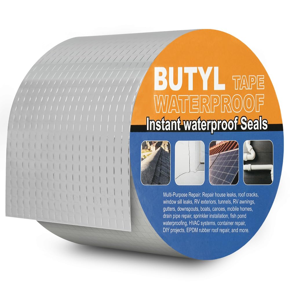 NUTKIT Butyl Tape 100mm x 5m, Waterproof Sealing Tape Outdoor Use for Leaks Leak Repair tape
