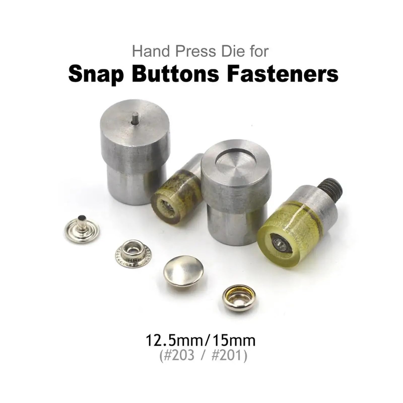 Snap Fasteners Botón Die 30 juegos de botones, 1 juego moldes troqueles a presión