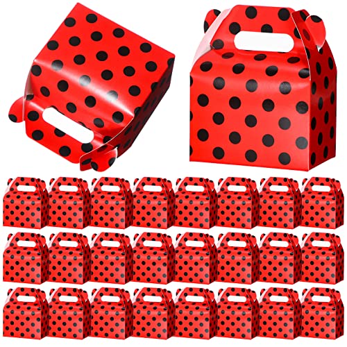 30 Pieces Ladybug Birthday Party Favor Boxes Ladybug Red Black Polka Dot Candy Boxes Ladybug Party Supplies for Ladybug Theme Party Wedding Birthday Party Christmas Baby Shower Decorations