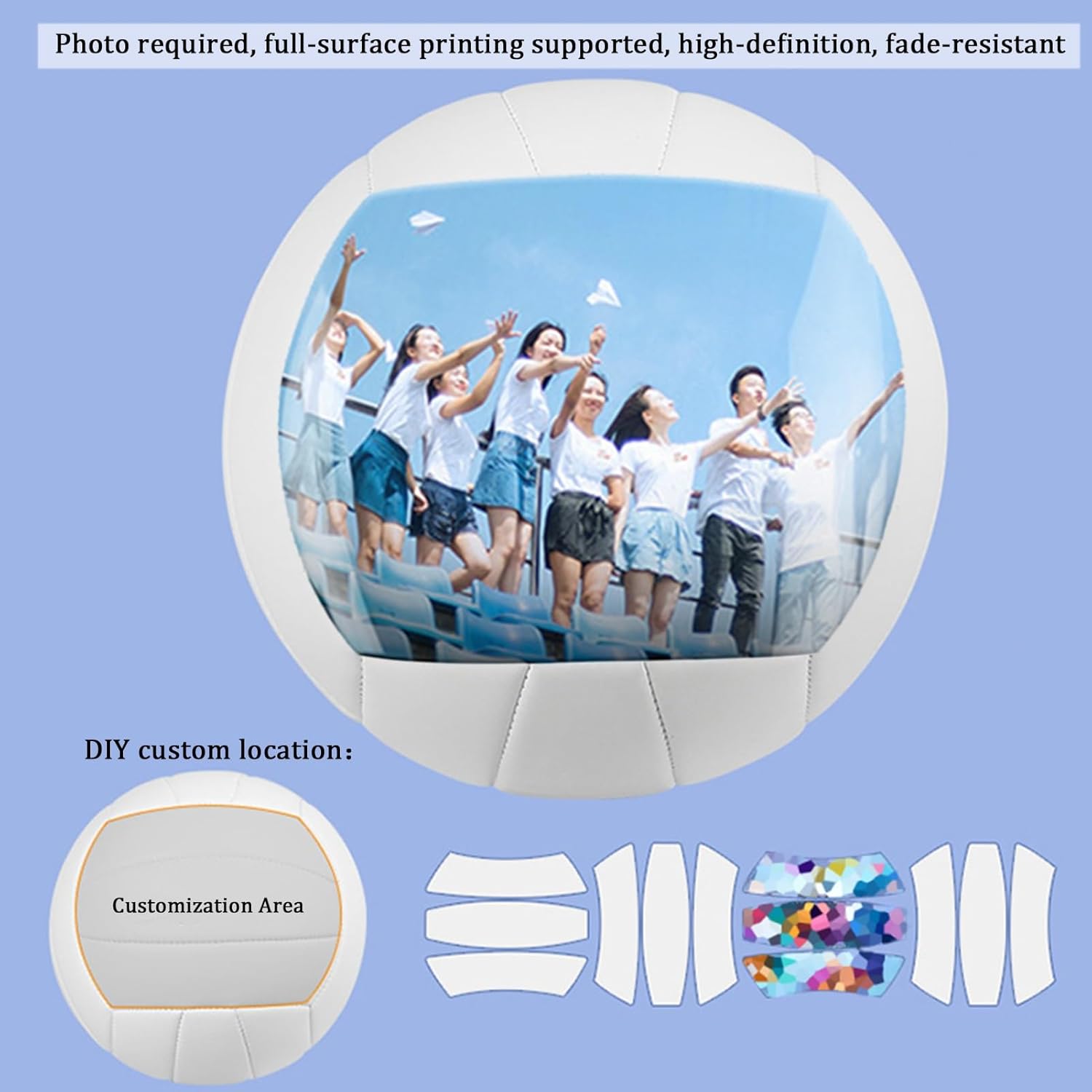 Personalized Indoor Outdoor Soft Volleyballs for Girls, Practice Training Ball Gifts with Customized Photo Text, Official Volley Ball Team Sports for Beginners