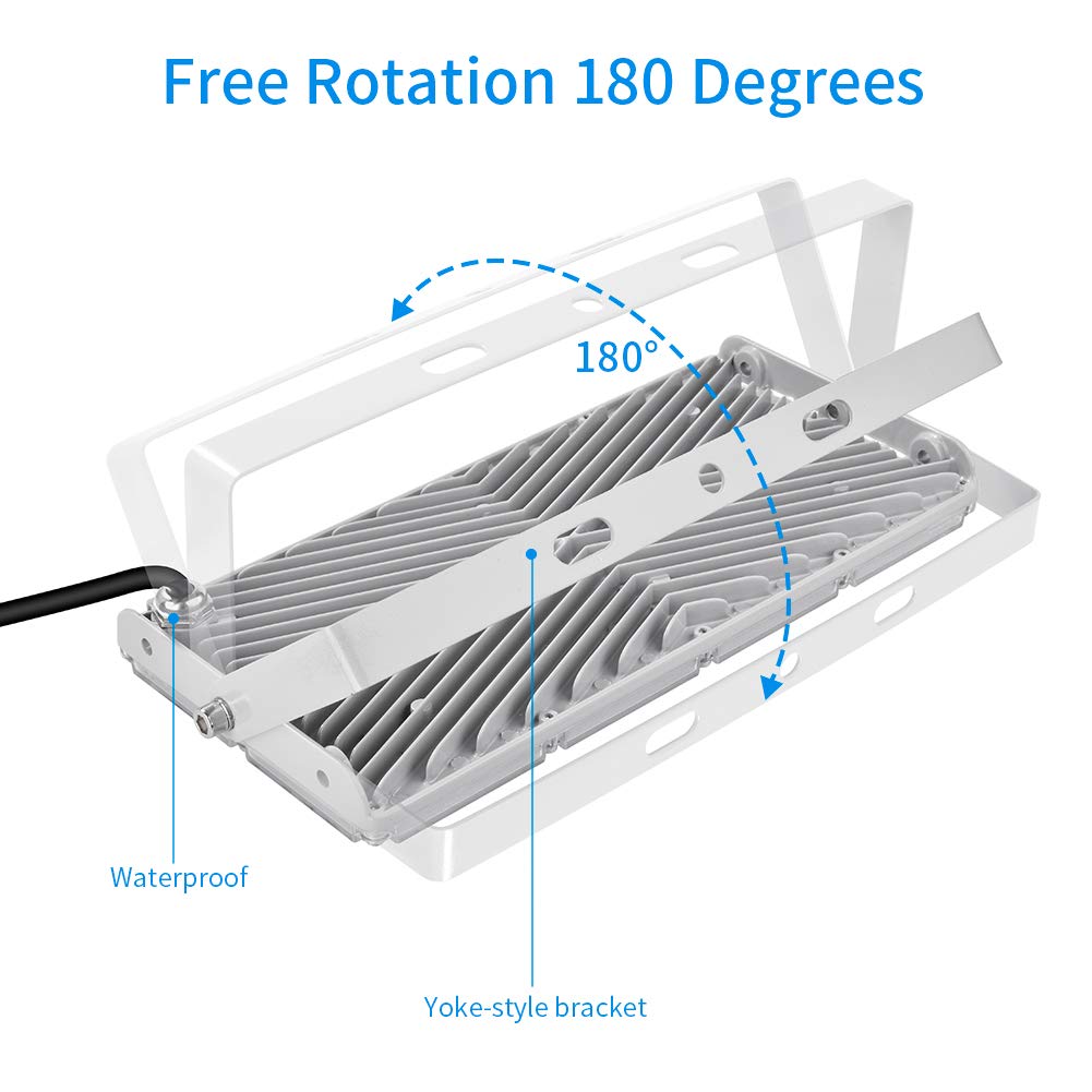Sararoom 4 Pack Focos LED Exteriores 100W, 10000LM Super Brillante Foco LED 6500K Blanco frio Proyector LED Exterior, IP65 Impermeable Luces de Seguridad Iluminación para Jardín Garaje Césped Estadio