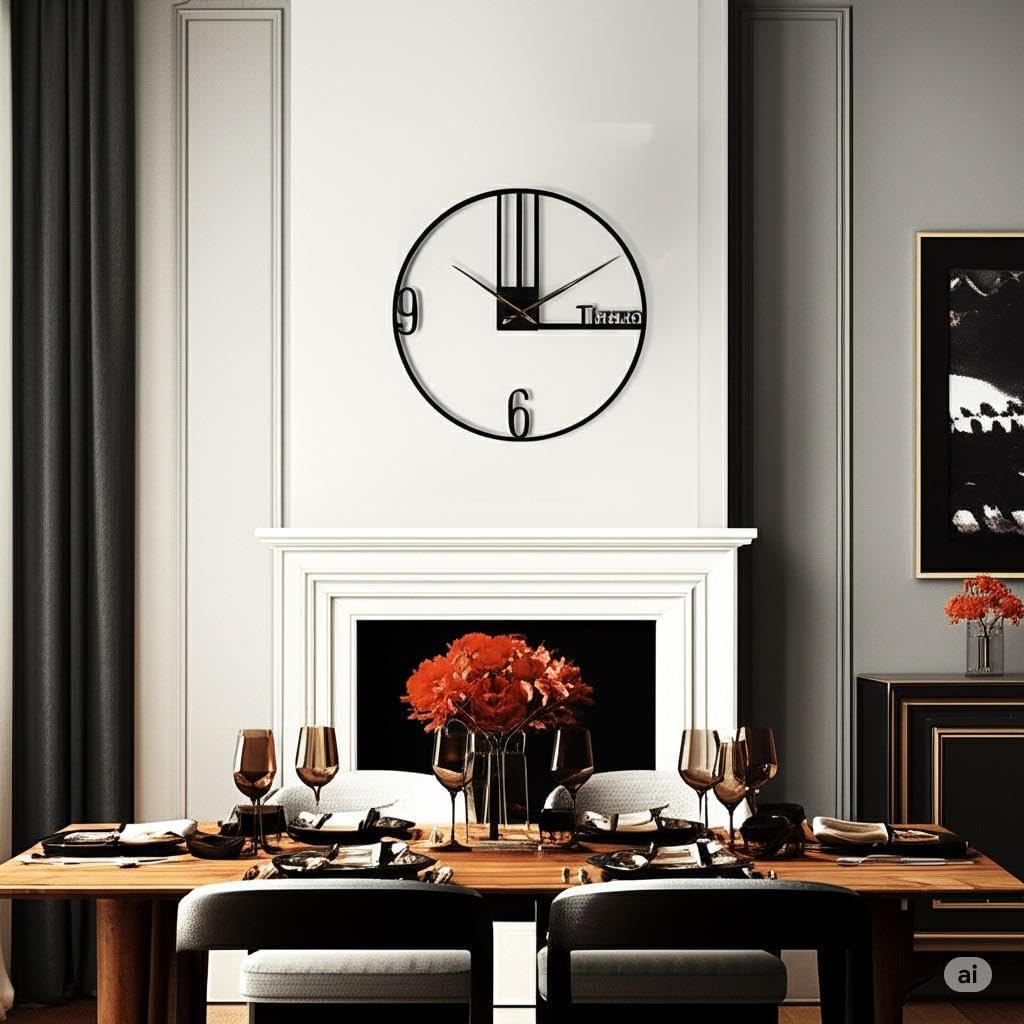 Modern Wall Clock - Silent, Non-Ticking Decorative Timepiece for Home & Office (Modern Minimalist Design)