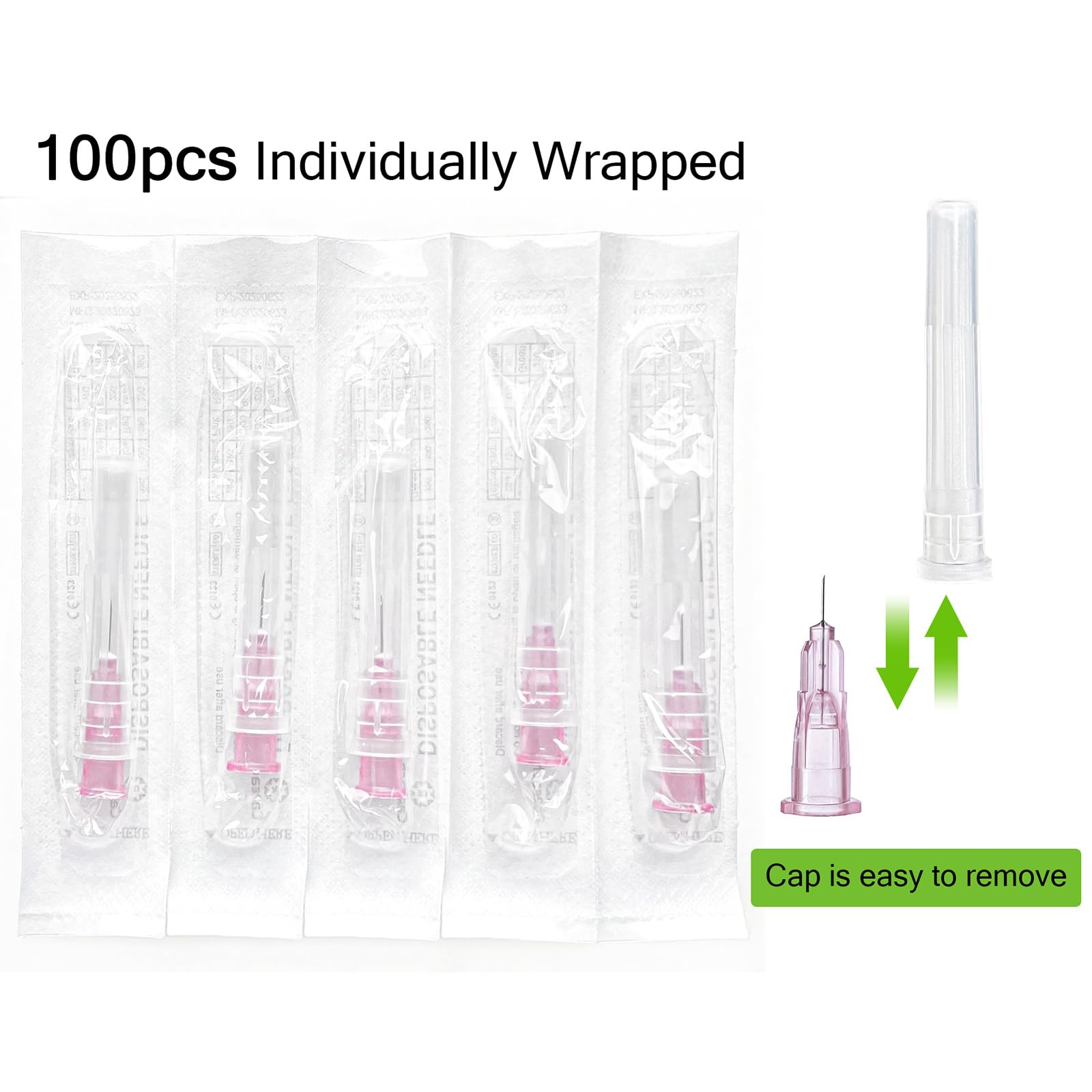 Paquete de 100 accesorios de dispensación de laboratorio de 32 Ga de 4 mm para medir, rellenar tintas
