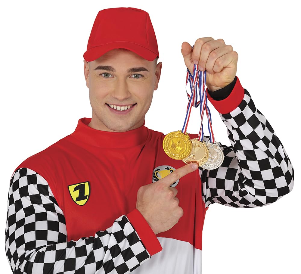 FIESTAS GUIRCA | Set of 3 Sports Medals Gold, Silver and Bronze (2.8 in) - Jewellery Accessory for Parties and Sports Celebrations - Ideal for Competitions and Events - Gold, Silver, Bronze