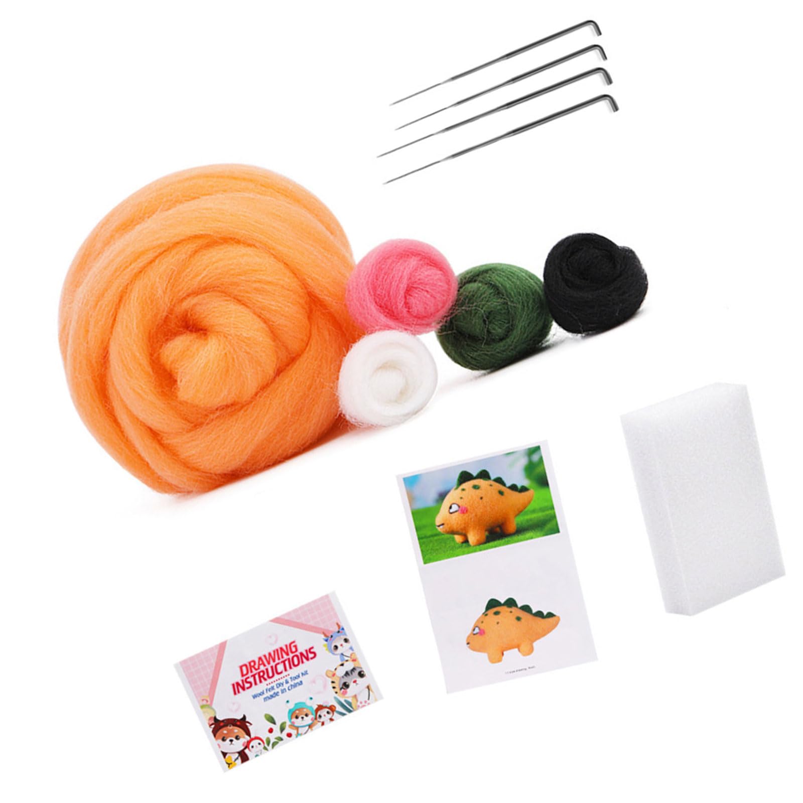 carotoe Needle Felting Supplies for Felted Animal Beginner Wool Felting Supplies with Needle Instruction Wool Roving Mat