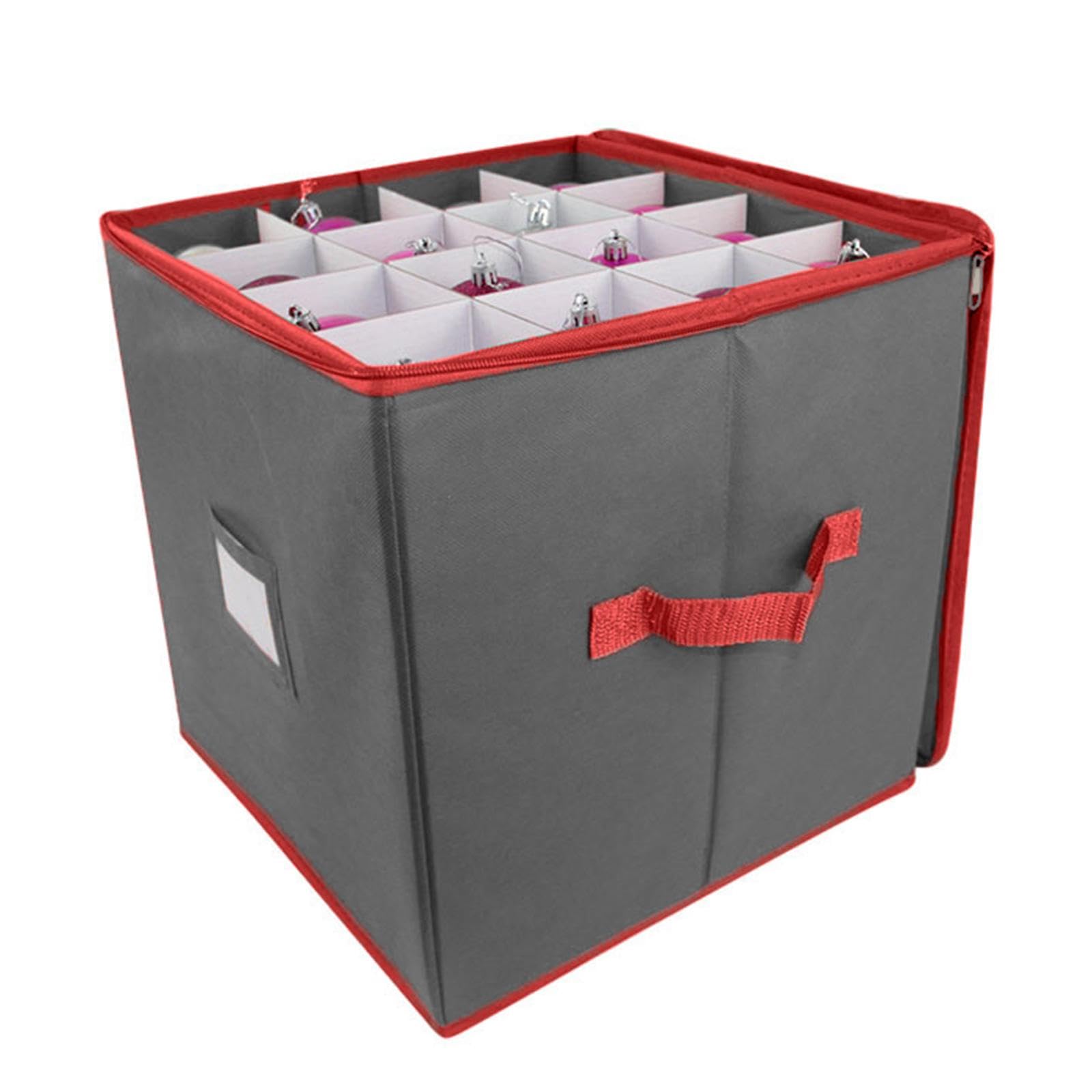 Faltbare Aufbewahrungsbox für Weihnachtsschmuck mit 64 Fächern,4 Lagen,Vliesstoff