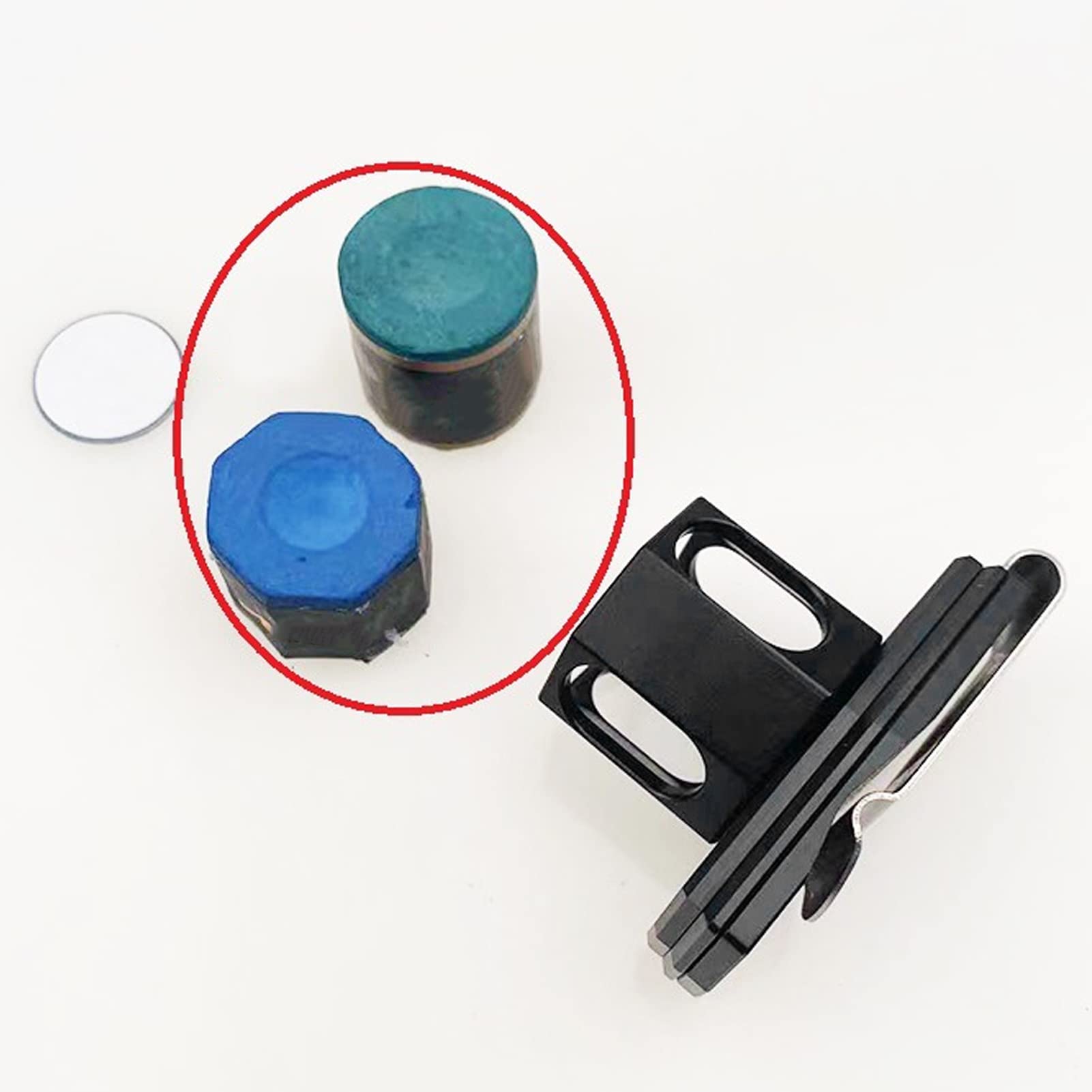 Achtseitiger Kreidehalter für Billard- und Poolqueues aus Aluminiumlegierung mit Magnetclip – tragbares Kreidezubehör für Snooker- und Poolspieler, langlebiges, leichtes Design für