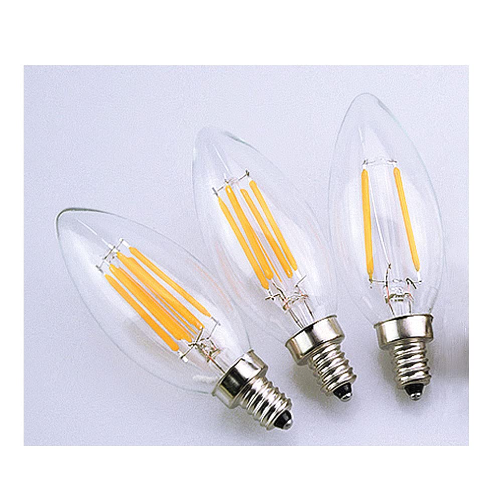E14 Bombillas de Vela LED Regulables,C35 Candelabro de Tornillo Pequeño Bombillas de luz LED Lámpara de Filamento Blanco Cálido 2700K 6W(Equivalente a 60W) 16 Paquetes