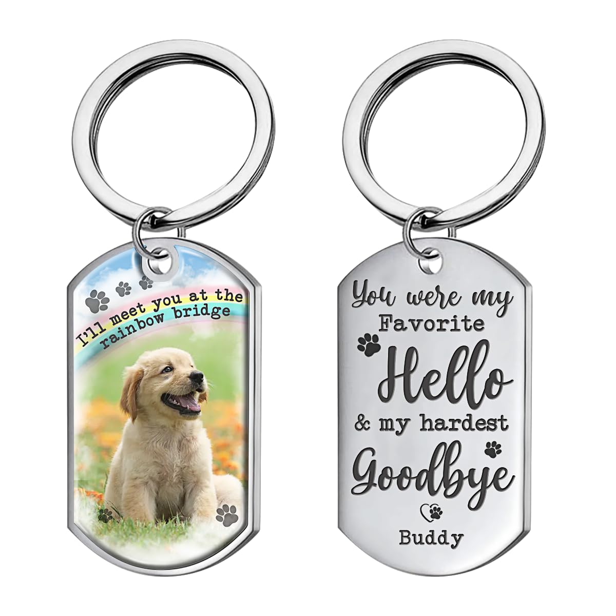 Pawfect House Personalized Keychains - Dog Keychain, Pet Memorial Gifts For Dogs, Dog Memorial Gifts For Loss Of Dog, Pet Memorial Gifts, Pet Loss Gifts, Cat Lover Gifts, Cat Memorial Gifts