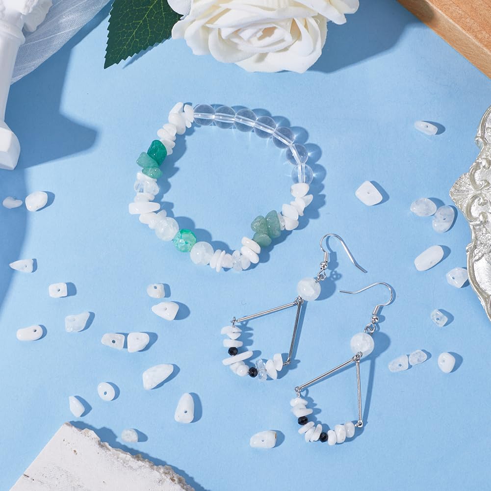 SUNNYCLUE 2 Strands Moonstone Chips Bulk Chips Beads Strand Moonstone Beads Healing Energy Gemstones Chip Stones Irregular Stone Chip Beads for jewellery Making Garden Aquarium Vase Plants Home Decor - Image 4