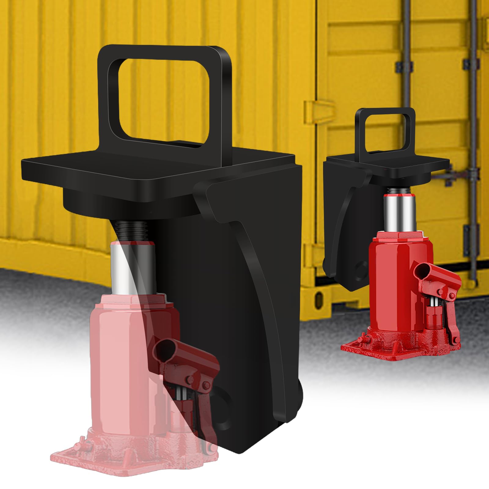 Shipping Container Jack, Bottle Jack Accessories, Container Jack Lugs, Duty Shipping Container Jack Lug with U-Shaped Handle (Black)