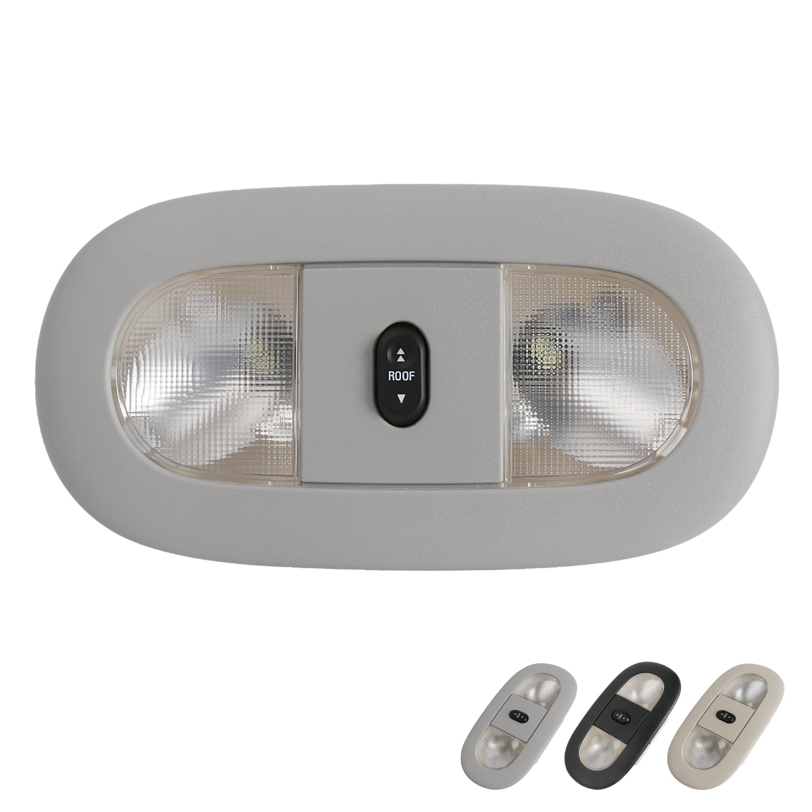 TQPONLY Overhead Console LED Dome Map Light Lamp,for 2004-2008 Ford F150 Extended Cab/SuperCrew Interior Lights with Sunroof Switch (Grey)