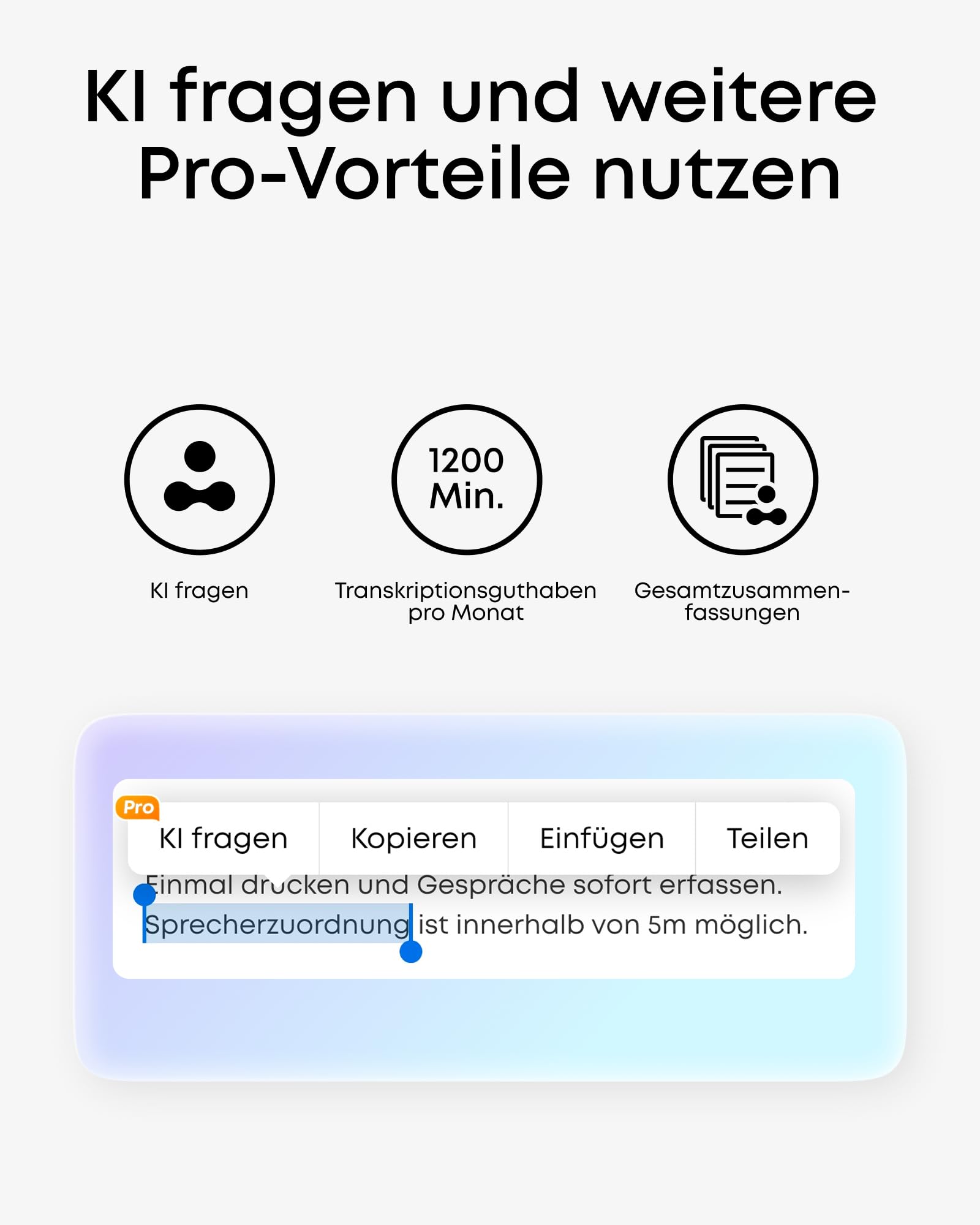 soundcore Work by Anker KI Voice Recorder, Digitales Diktiergerät mit KI Schreibfunktion und Spracherkennung, 150+ Sprachen, kombinierte Protokolle für Meetings und Vorlesungen, MFi-Zertifiziert 8GB