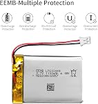 EEMB 3.7V 1100mAh 603449 Batterie rechargeable Lithium Polymer ion avec JST Connecteur.Mettez sur l'appareil Polarity correspond avec les batteries avant achat!!!