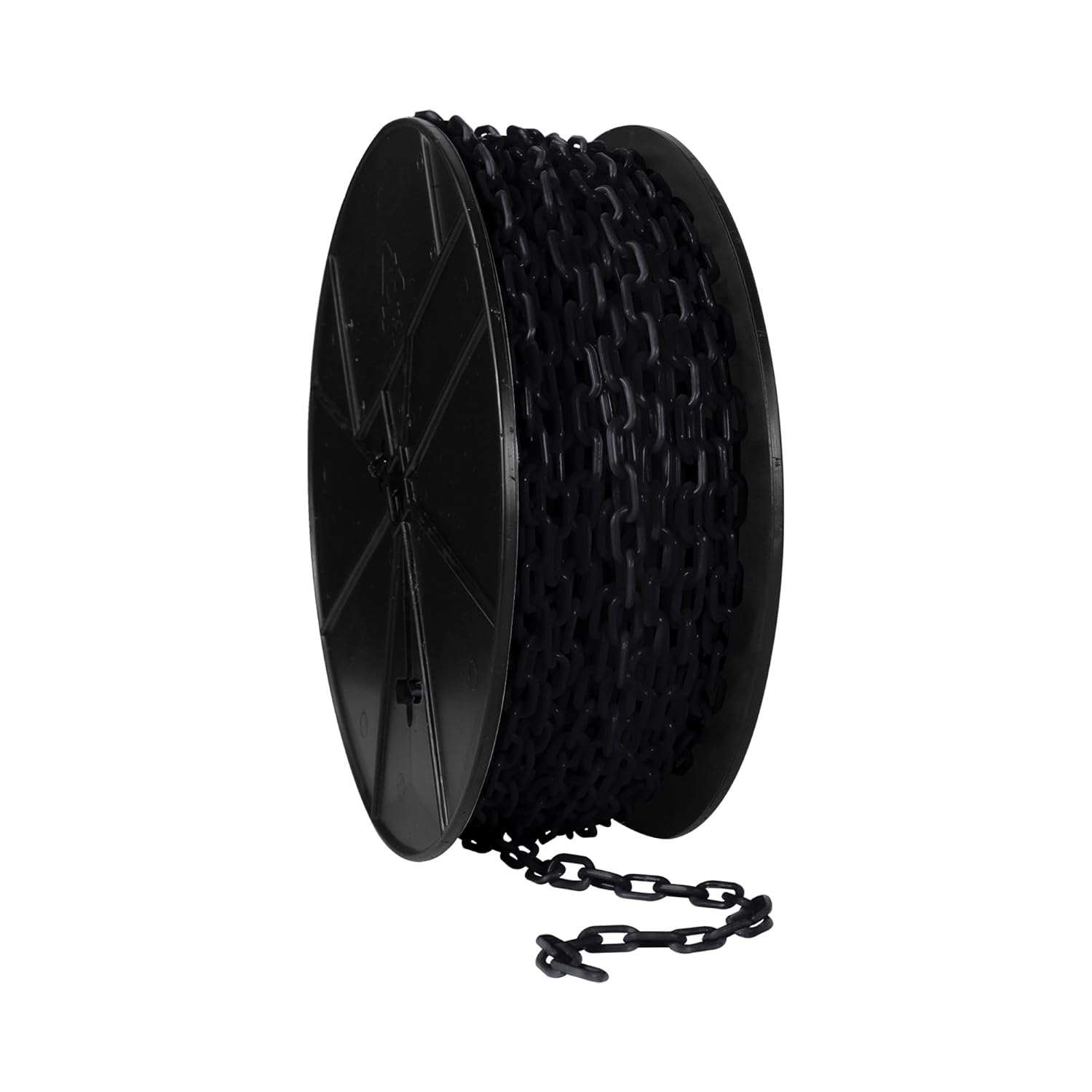 Mr. Chain Plastic Barrier Chain Reel, Black, 3/4-Inch Link Diameter, 200-Foot Length (00103)