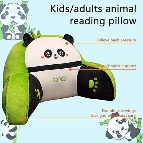 Miniatura 3 de Almohada de lectura de animales lindos con forma de panda rading, almohada de lectura con brazos adecuada para leer, relajarse, ver la televisión,