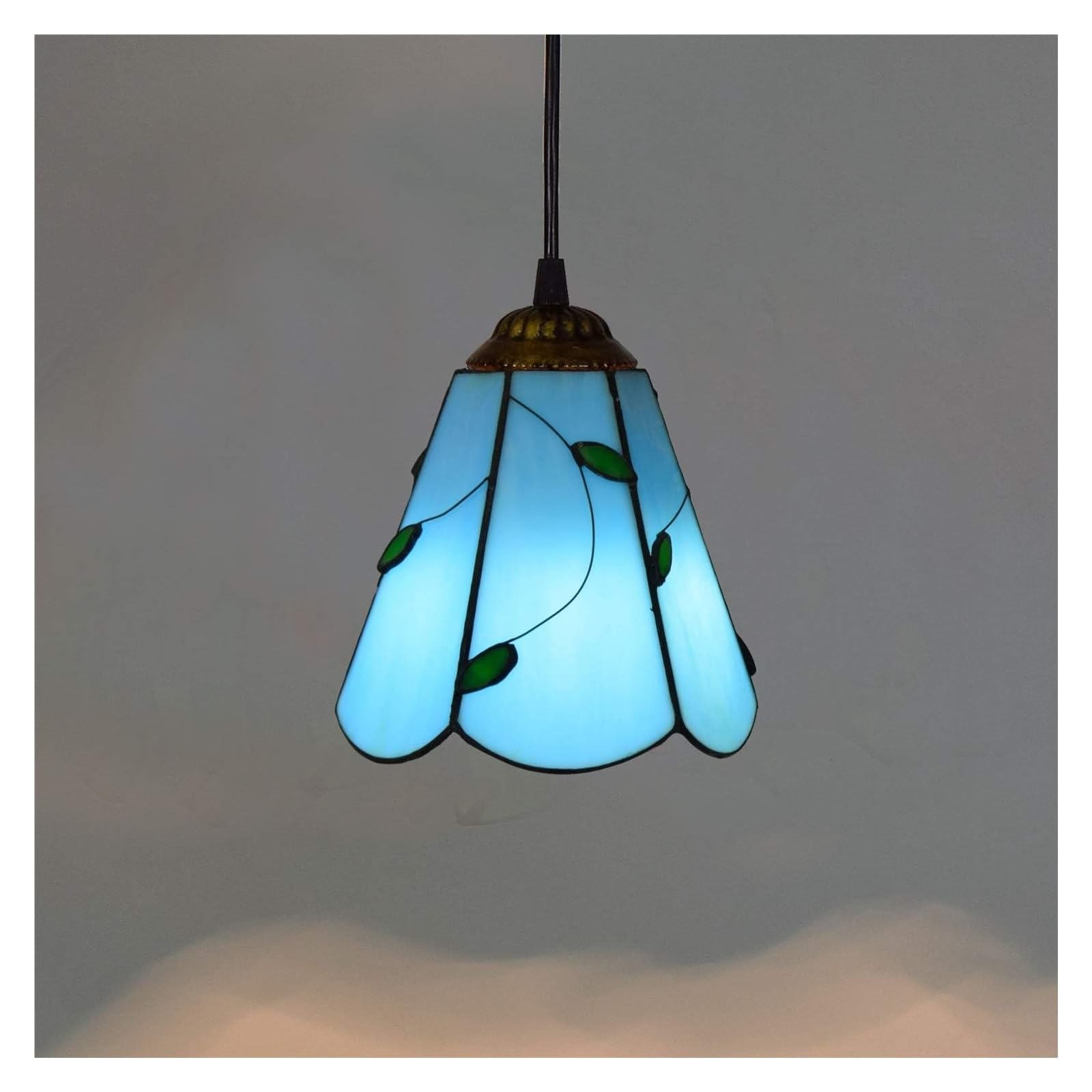 RWRAPS Tiffany Corridor Salle à Manger Lustre 6 Pouces Petite Lampe à Suspension Feuilles de Verre Plafonnier Abat-Jour pour Salle à Manger Île Chambre