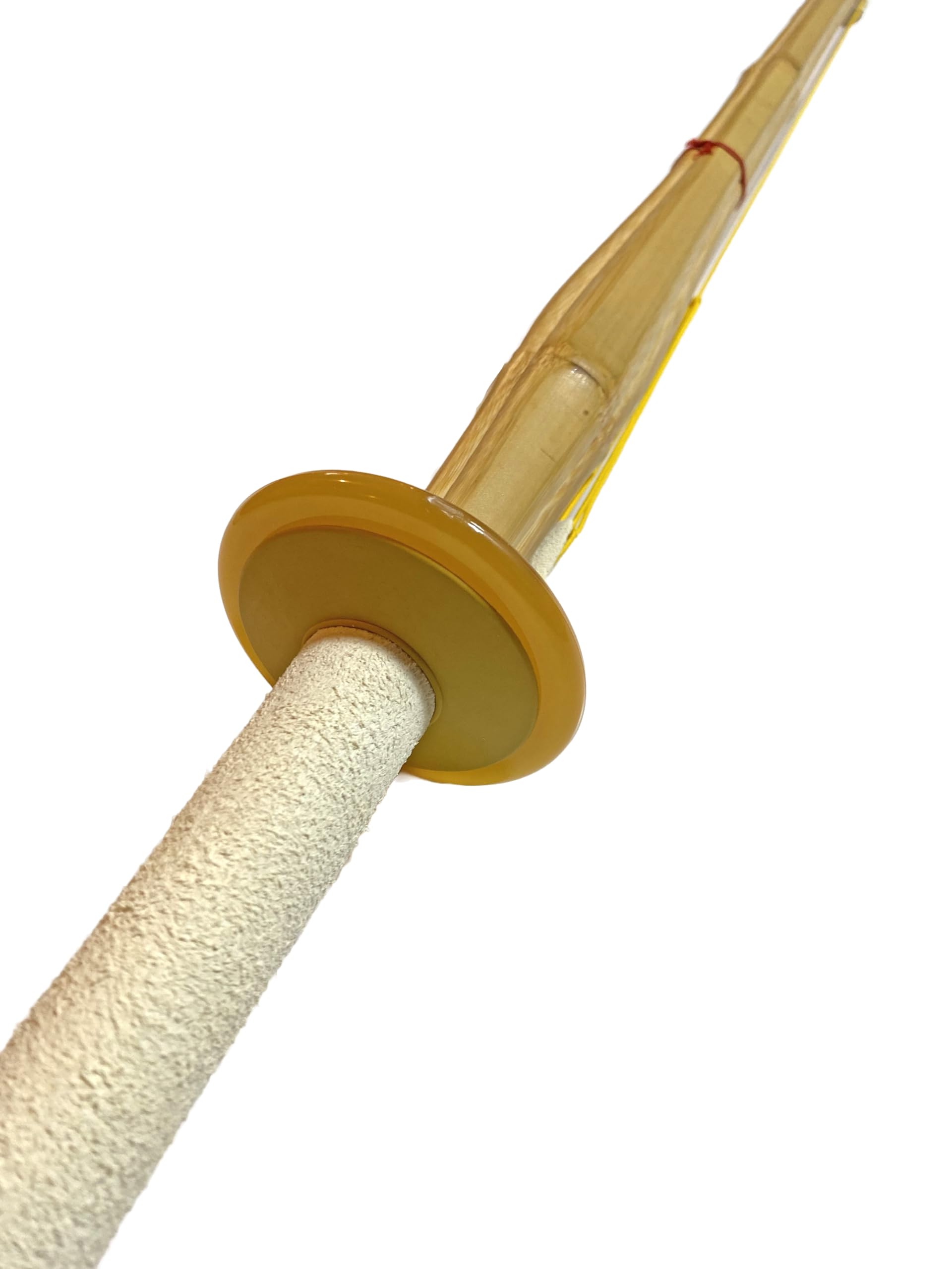 Kendo Shinai 120 cm - Épée en bambou - Manche en cuir blanc - Tsuba - Bandes de bambou incluses