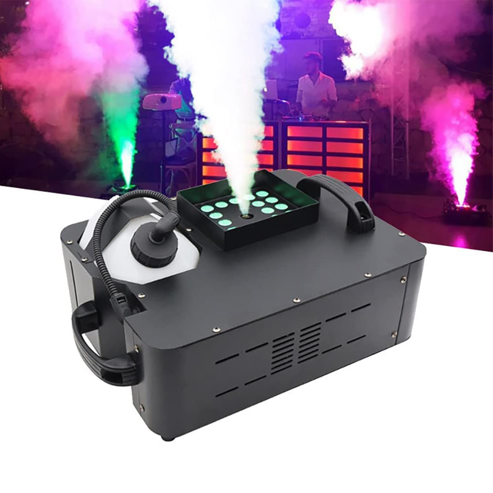 Máquina De Humo De 1500w, Máquina De Proyección Vertical Con 24 Luces Led Y Control Remoto, Generador De Humo Profesional Para Equipos De Escenario, Conciertos, Bodas Y Fiestas