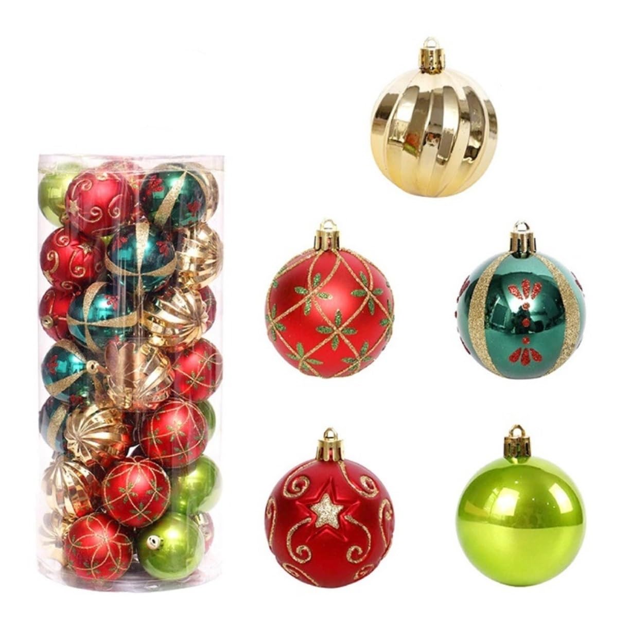 Set de Bolas de Navidad Bolas de Navidad Juego De 30 Uds De Adornos De Bolas De Navidad, Decoraciones Para Árboles De Navidad, Bolas Colgantes Inastillables Para Fiestas, Bodas Bolas para Arbol de Nav