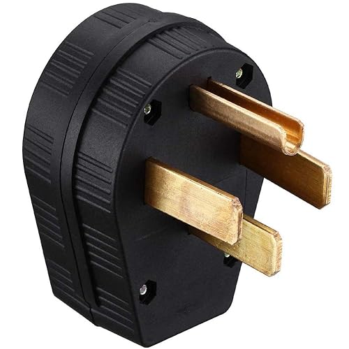 Enchufe de ángulo, NEMA 14-50P Enchufe de tres polos de cuatro cables 50A 125/250V Hoja recta USA Grado Industrial Puesta a tierra 4 clavijas