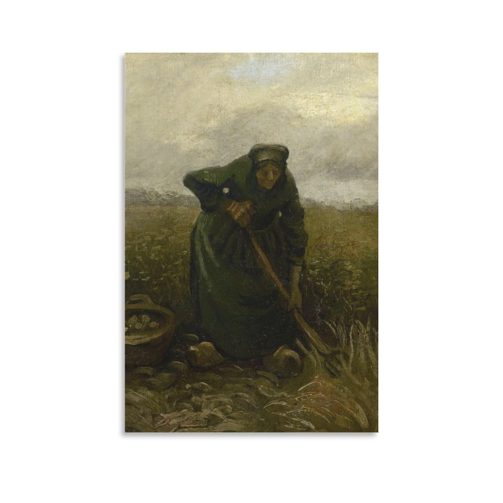 Woman Lifting Potatoes by Vincent Van Gogh Wall Art Prints Poster Art Poster Canvas Painting Decor Wall Print Photo Home Modern Decorative Posters 08x12inch(20x30cm)