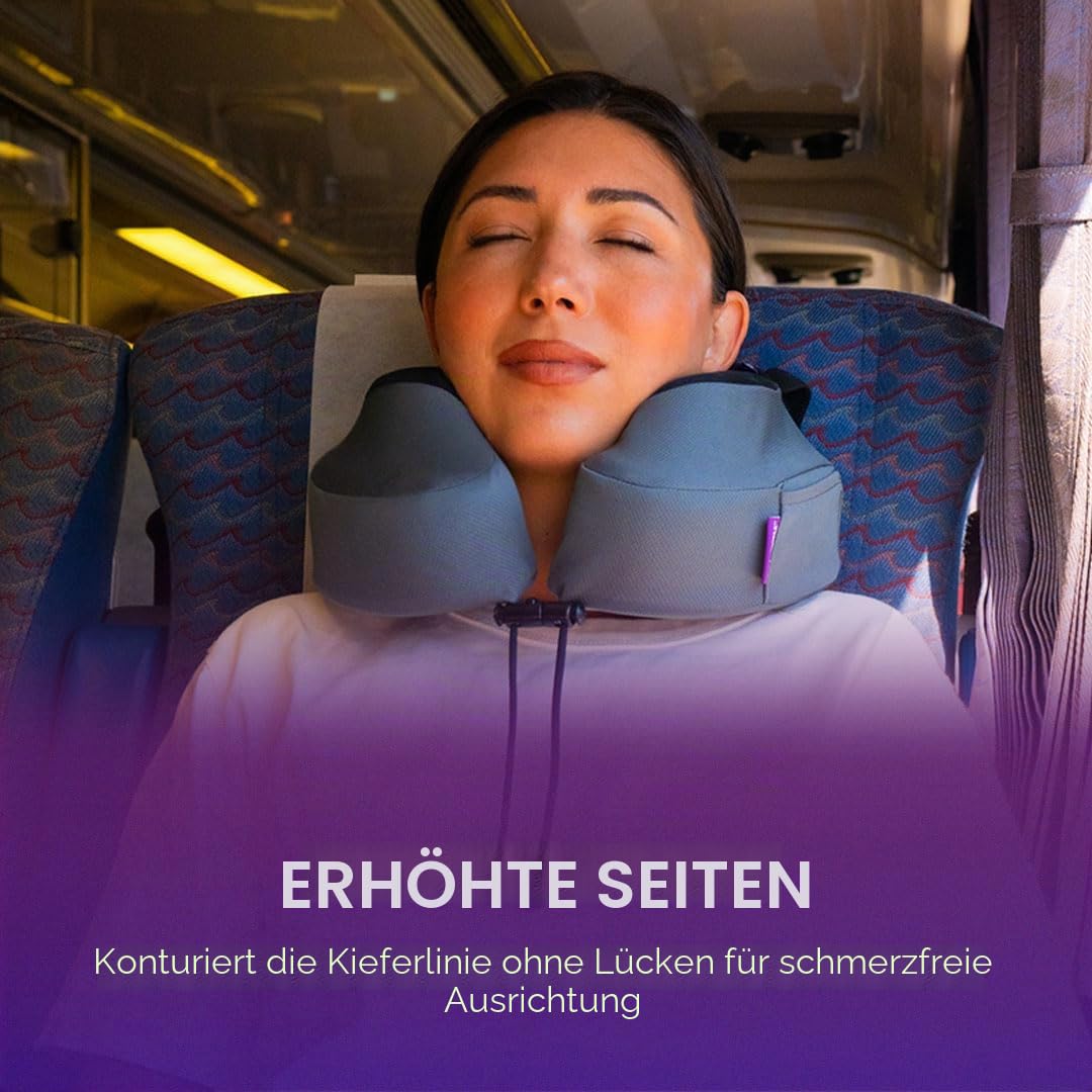 Cabeau Evolution S3 Travel Pillow - Gurte für Flugzeugsitz - Ensures Your Head Won't Fall Forward - Relax with Plush Memory Foam - Quick-Dry Fabric Keeps You Cool and Dry (Indigo)..