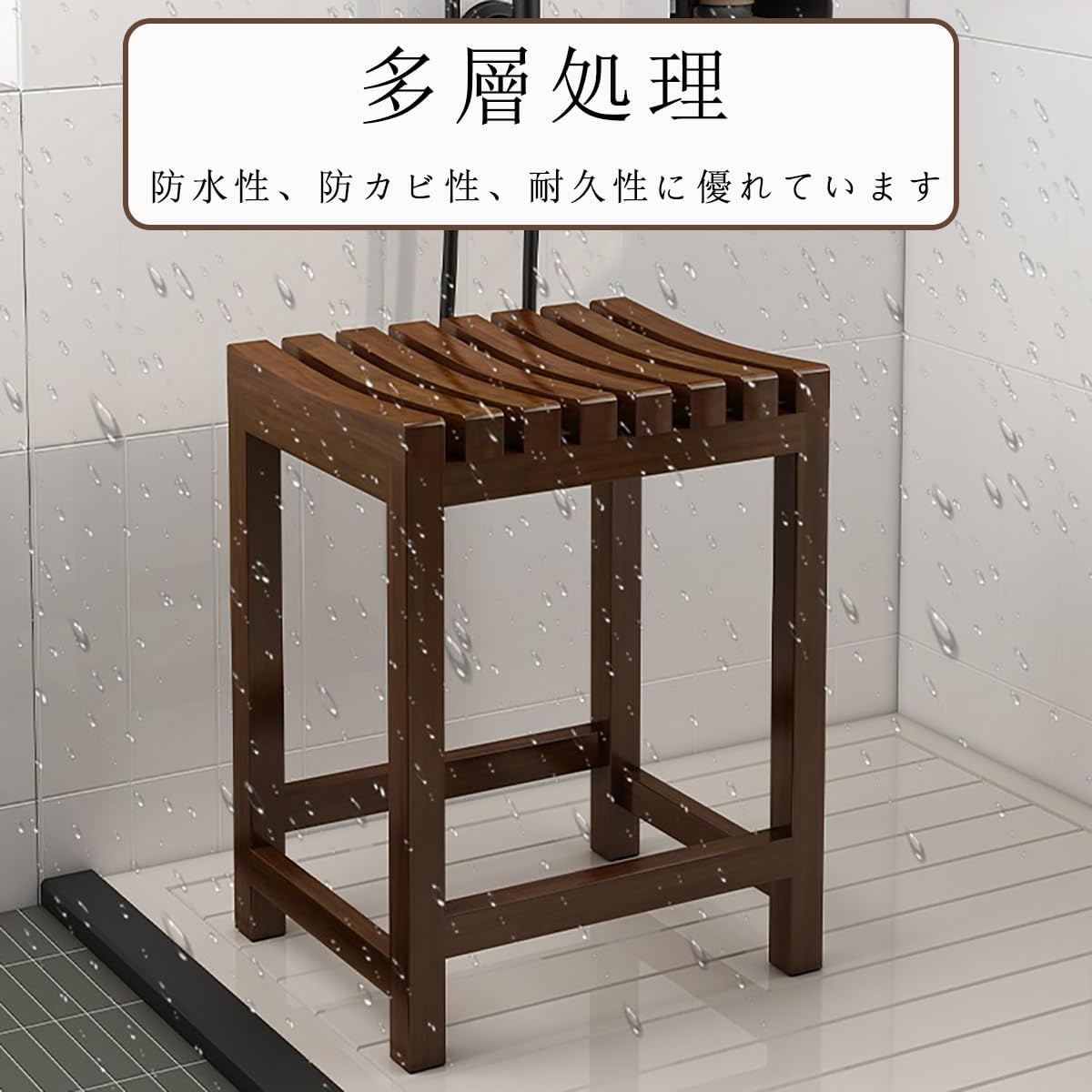 北欧デザイン 竹製スモールダイニングスツール、天然竹材、竹製スツール、1人掛け、コンパクトな縦格子、リビングルーム/寝室/ダイニング