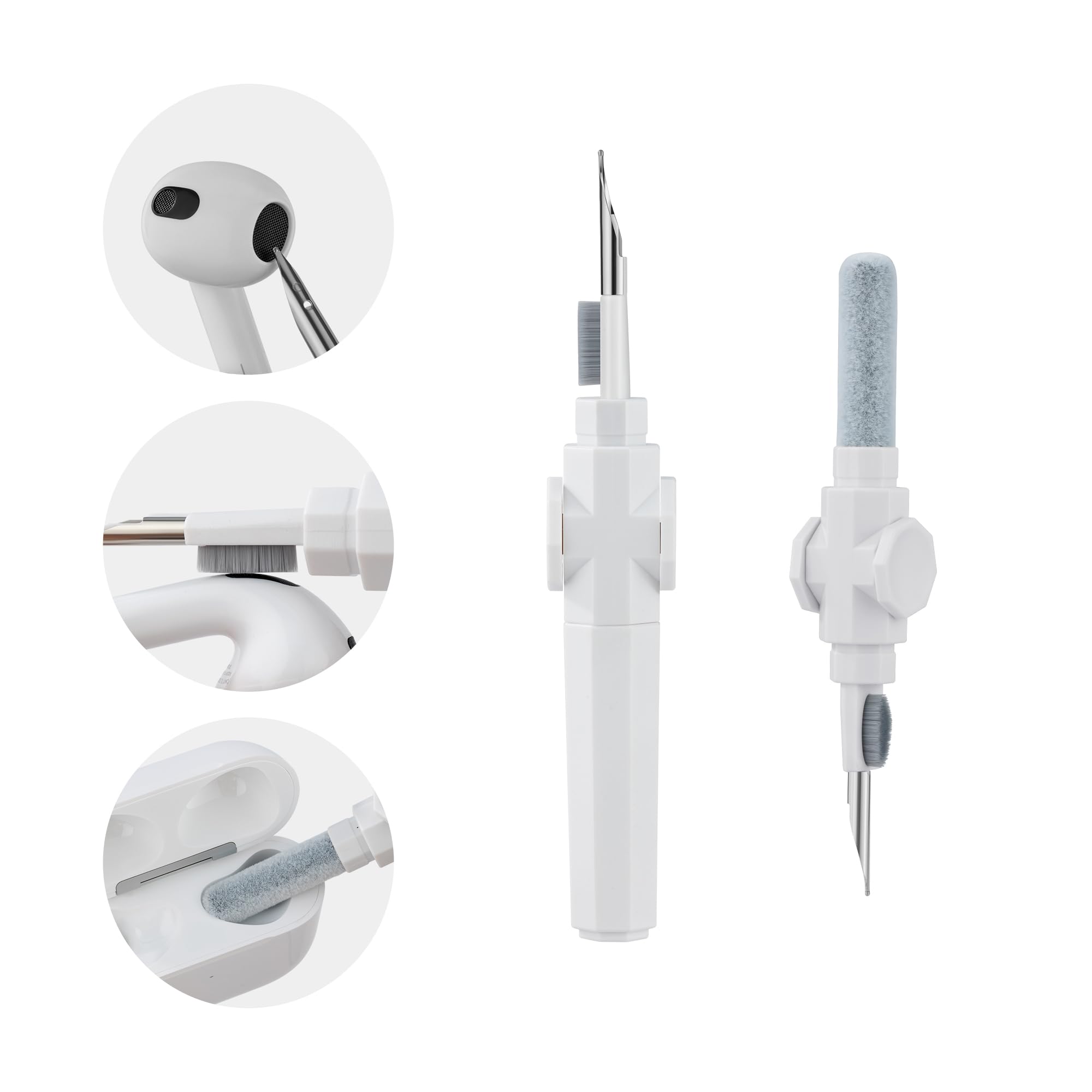 Bolígrafo de limpieza multifunción giratorio con esponja flocada para AirPods Pro 8