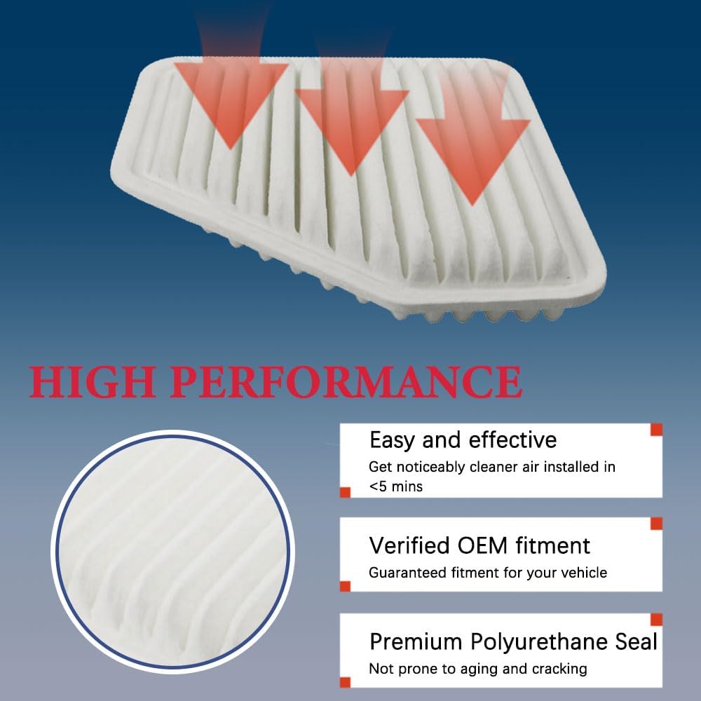 Engine Air Filter, (CA10169) Air Filter Compatible with Select Toyota, Lexus, Pontiac, and Scion Models wth OE 17801-31120